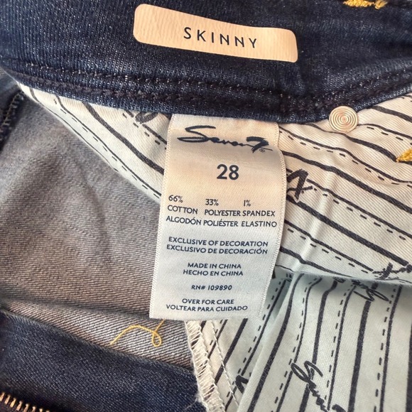 Seven7 Lane Bryant Limited Edition Skinny Jeans Rainbow Embroidery Size 28 NEW - Picture 7 of 8
